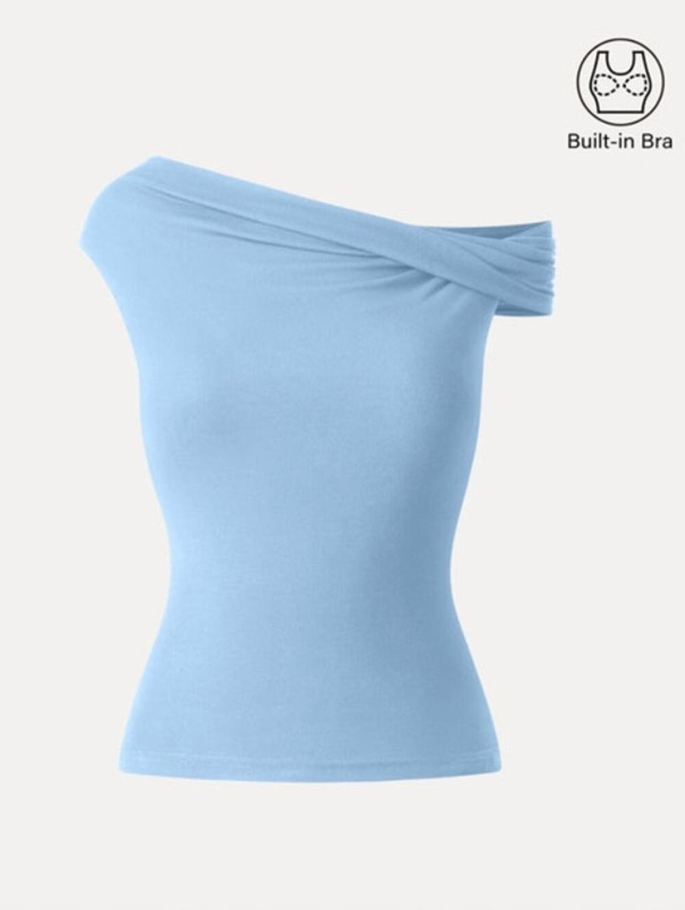 OGL Top Size S NEW Eco-SkinKiss Multi-wear Versatile Necklines Brami Light Blue